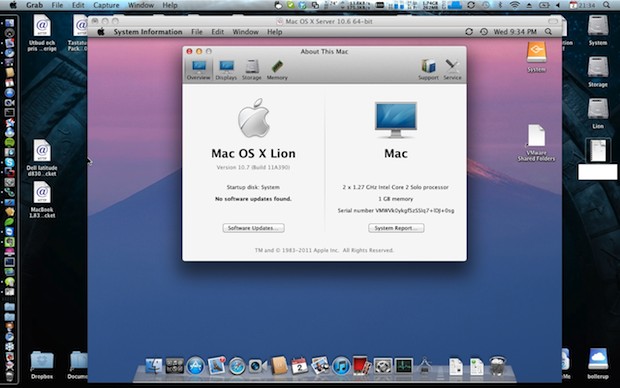 using virtual drive for vmware workstation mac os x install